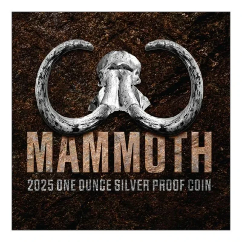 Niue Mammoth Silver Coin 2025 (proof, colorized), 31.1 g. pure silver (0.999 proof) Collectible coins