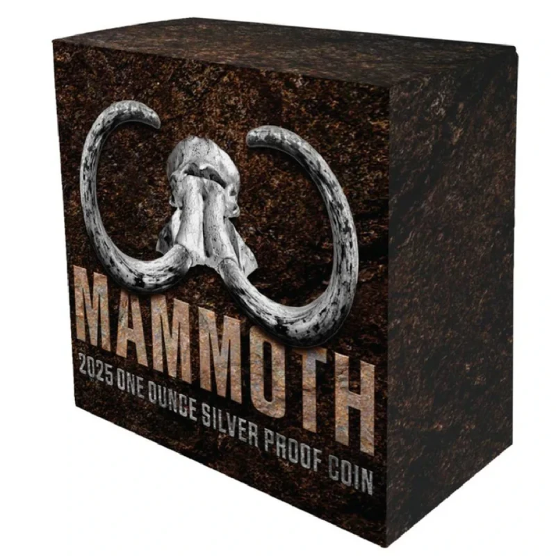Niue Mammoth Silver Coin 2025 (proof, colorized), 31.1 g. pure silver (0.999 proof) Collectible coins