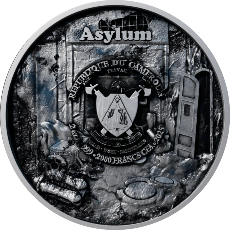 Cameroun : pièce en argent Asylum 2025 2 oz Pièces de collection