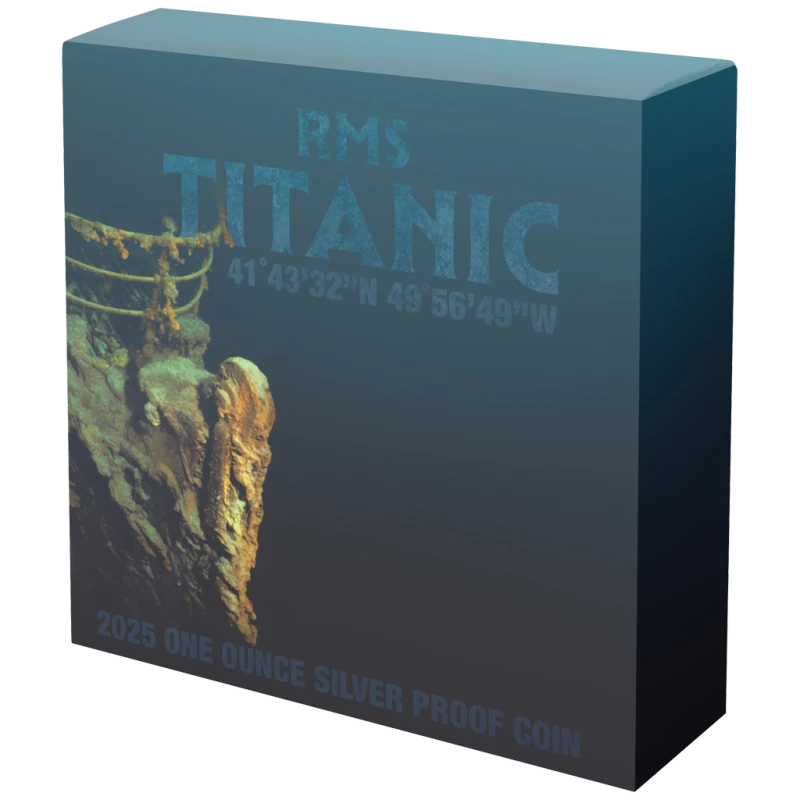 Niue Pièce d'argent Titanic 2025 Belle Épreuve 1 once colorée Pièces de collection