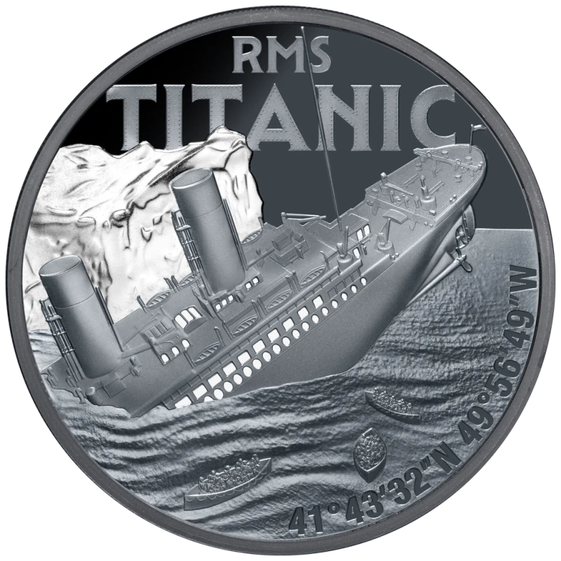 Niue Pièce d'argent Titanic 2025 Belle Épreuve 1 once colorée Pièces de collection
