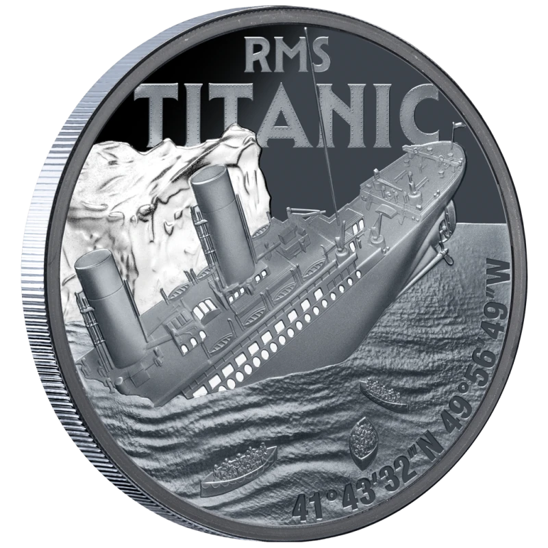 Niue Pièce d'argent Titanic 2025 Belle Épreuve 1 once colorée Pièces de collection