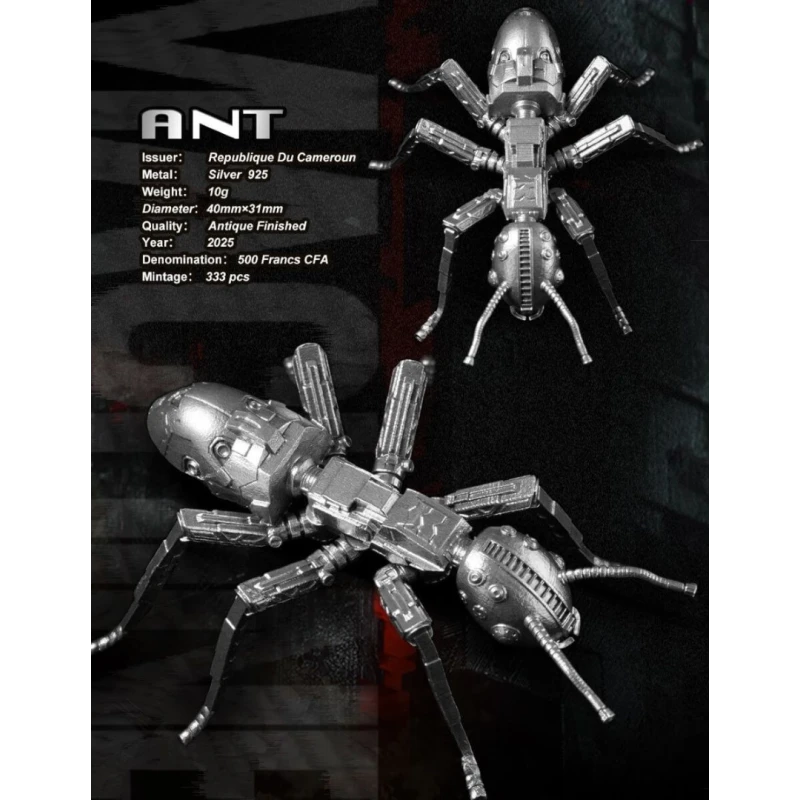 Cameroun : pièce en argent Fourchette mécanique 2025 9,25 g Pièces de collection