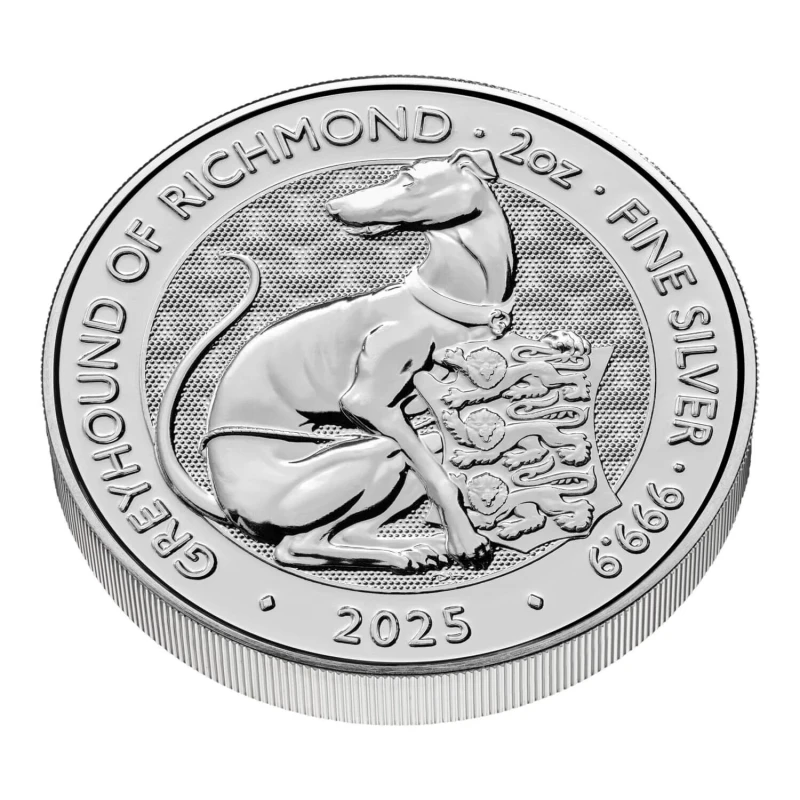 Royaume-Uni Pièce d'argent The Royal Tudor Beasts Greyhound of Richmond 2025 2 once Pièces de collection