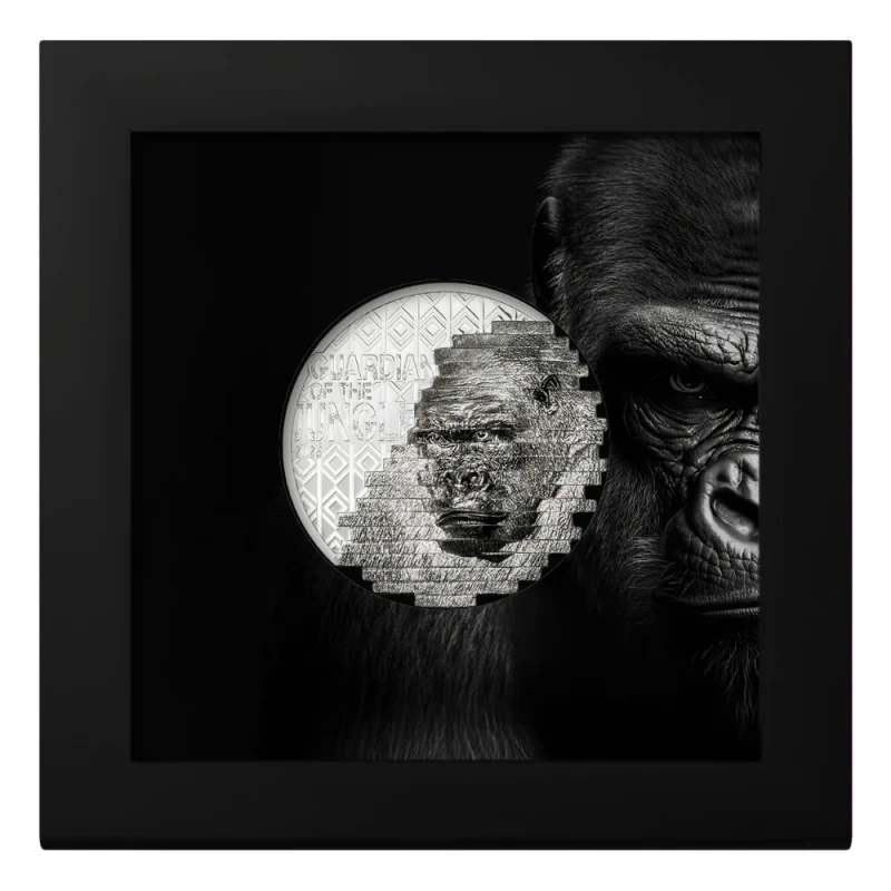 Iles Cook : pièce en argent Reconstruction Gorille 2025 Belle Épreuve 2 Once Pièces de collection