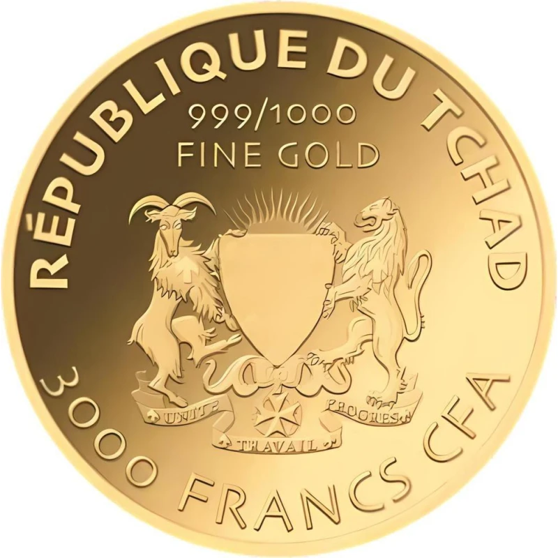 Tchad : pièce d'or Ange gardien II 1/1000 oz Pièces de collection