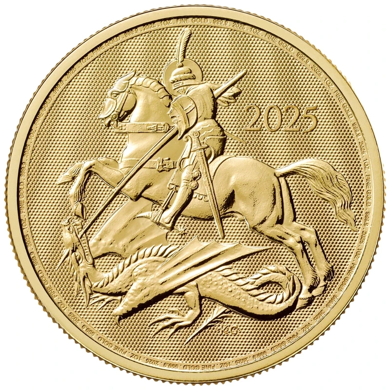 Royaume-Uni : pièce d'or St. George and the Dragon 2025 1 oz Pièces d'investissement