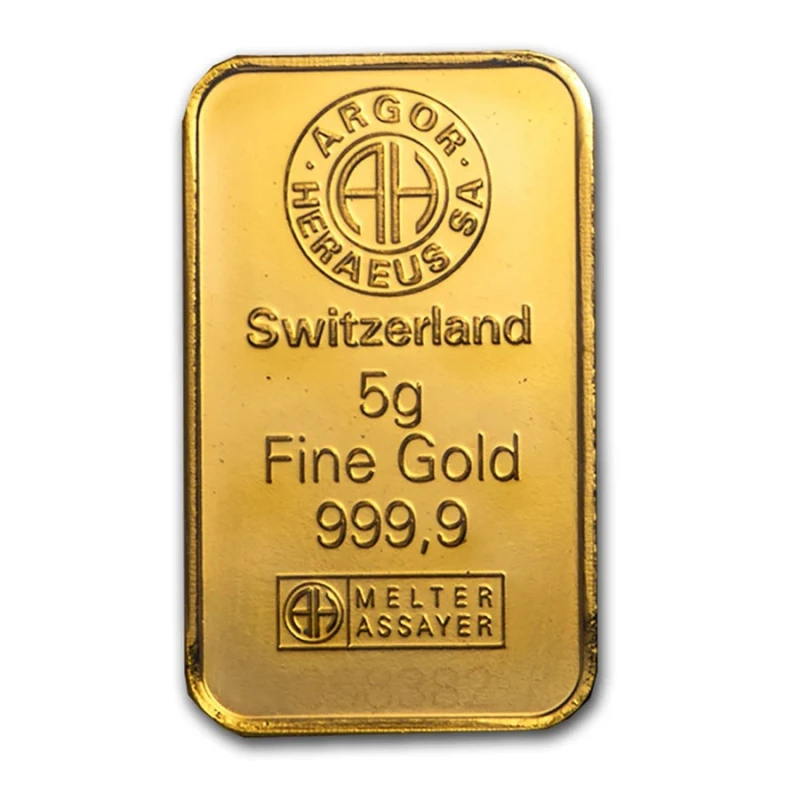 Suisse : lingot d'or de 5 g Lingots d'investissement