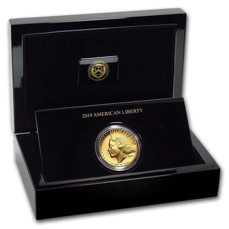 États-Unis : pièce d'or American Liberty 2019 Belle Épreuve en haut relief 1 once Pièces de collection