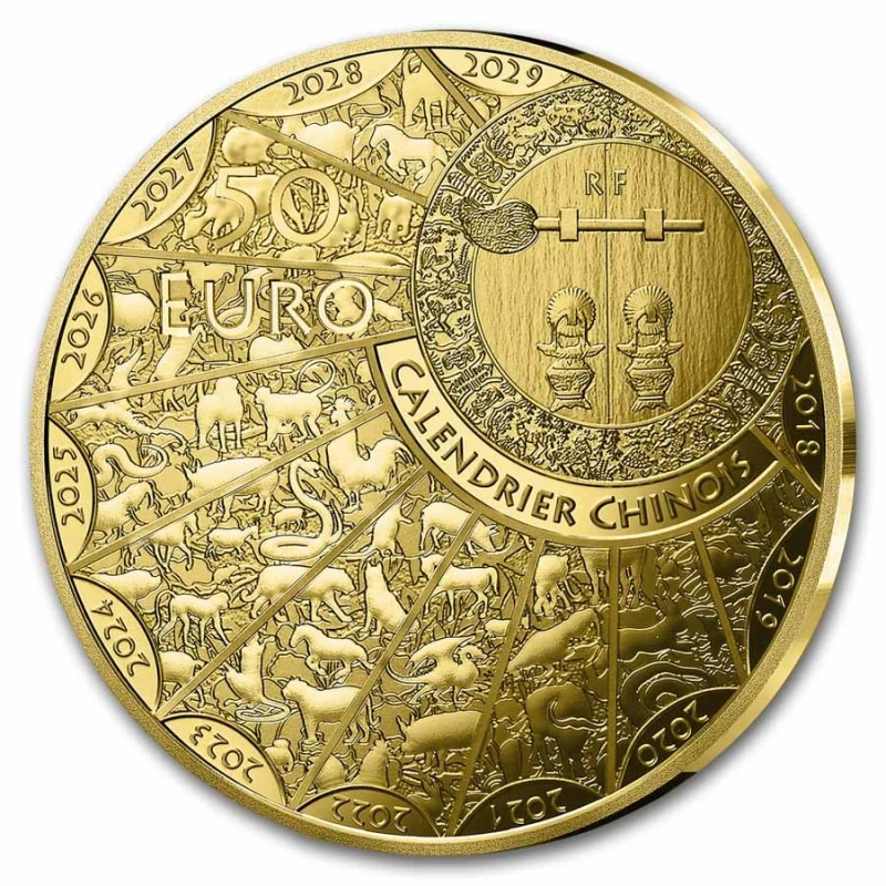 France : pièce d'or Année du Cheval 2026 Belle Épreuve 7.78 g 1/4 once Pièces de collection