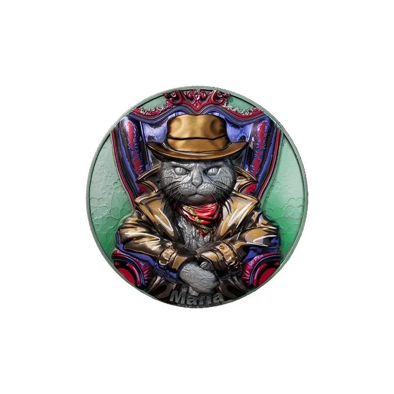 Cameroun : pièce en argent Meow Mafia 2025 2 once Pièces de collection