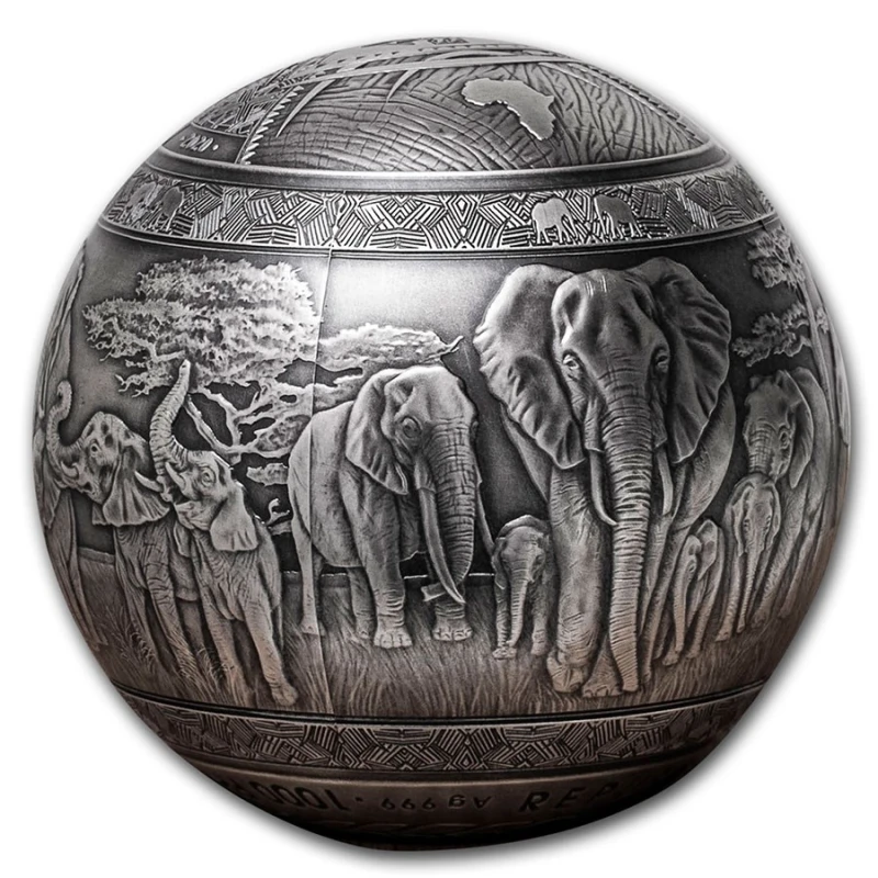 Djibouti : pièce en argent Elefant 2020 1000 g  Pièces de collection