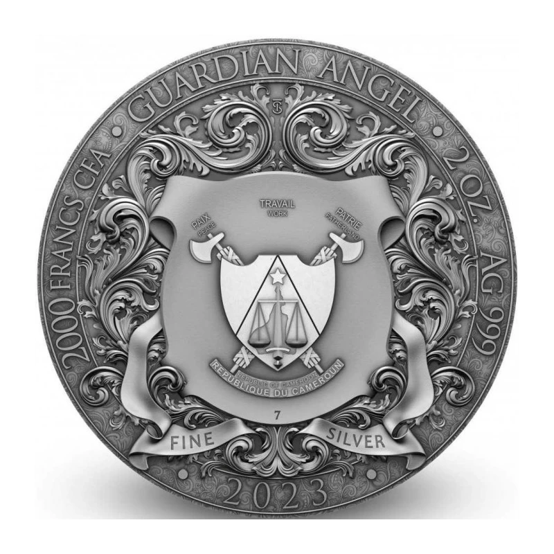 Cameroun : pièce d'argent Ange gardien 2023 2 once Pièces de collection