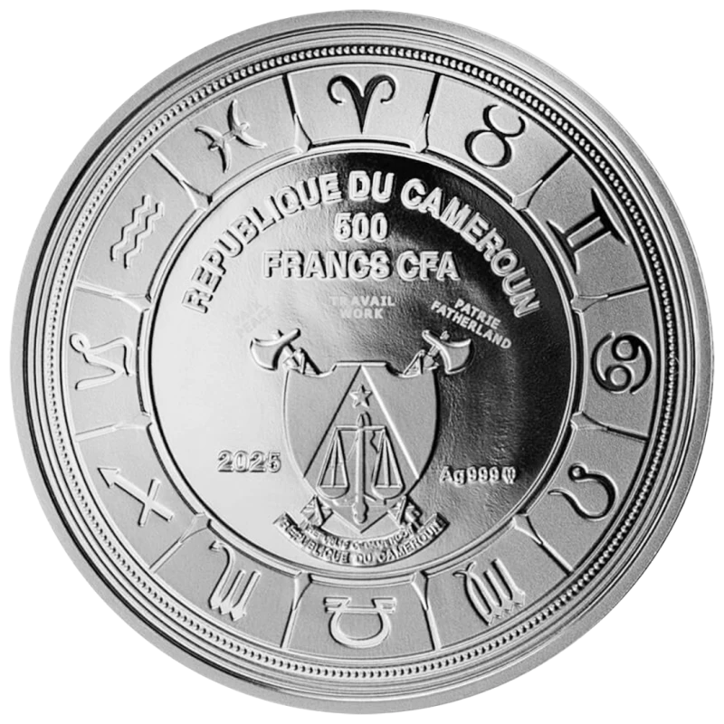 Cameroon: silver coin Virgo 2025 Proof colored 10 g Collectible coins