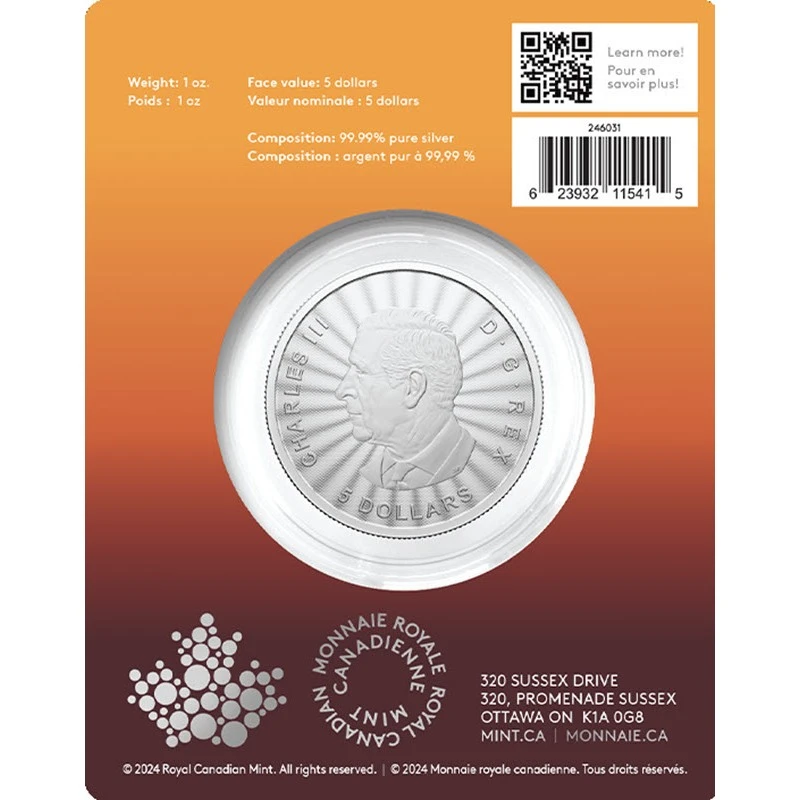 Canada : pièce d'argent The Majestic Polar Bear 2024 1 once Pièces de collection