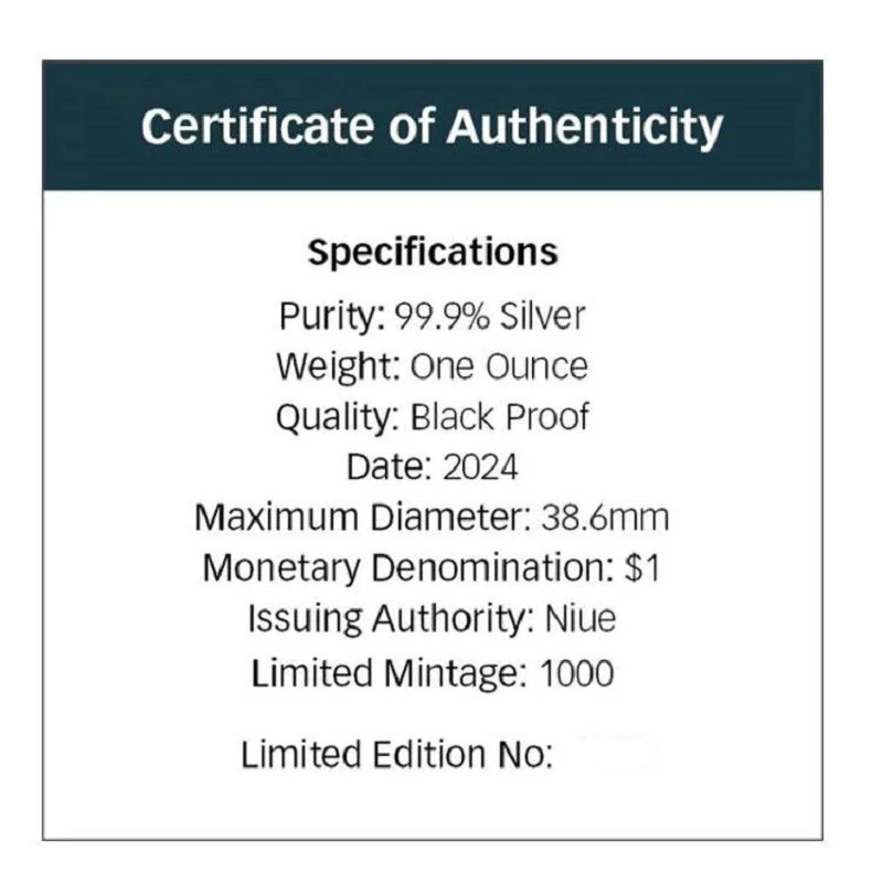 Niue : pièce en argent Belle Épreuve 2024 1 once Pièces de collection