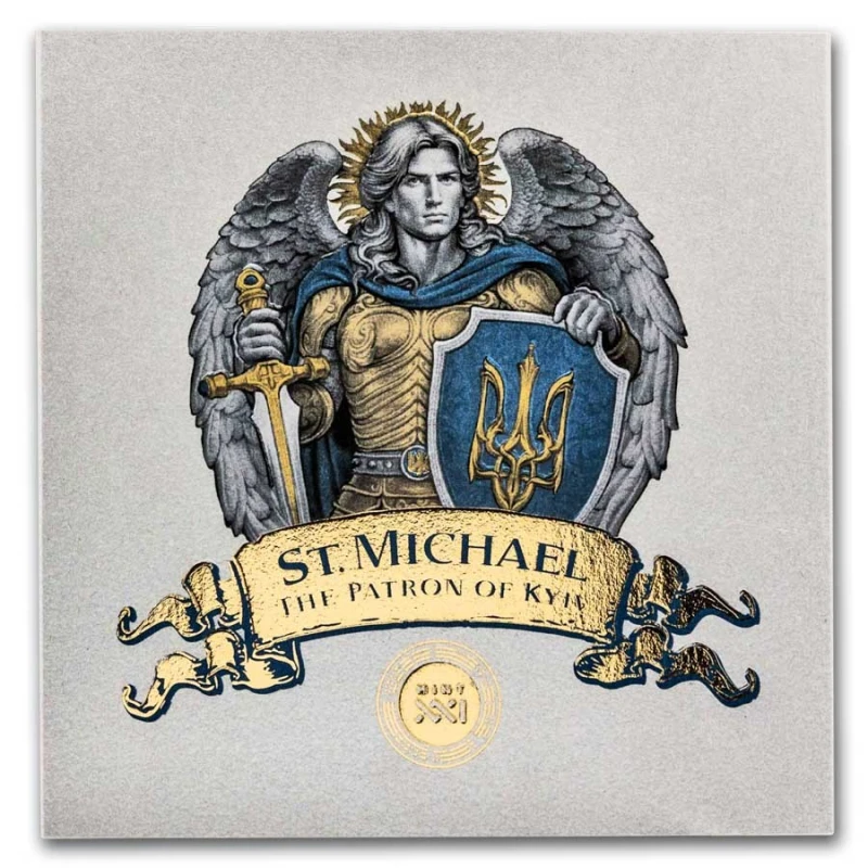 Niue: silver coin St. Michael the Archangel 2024 colored 5 oz Collectible coins