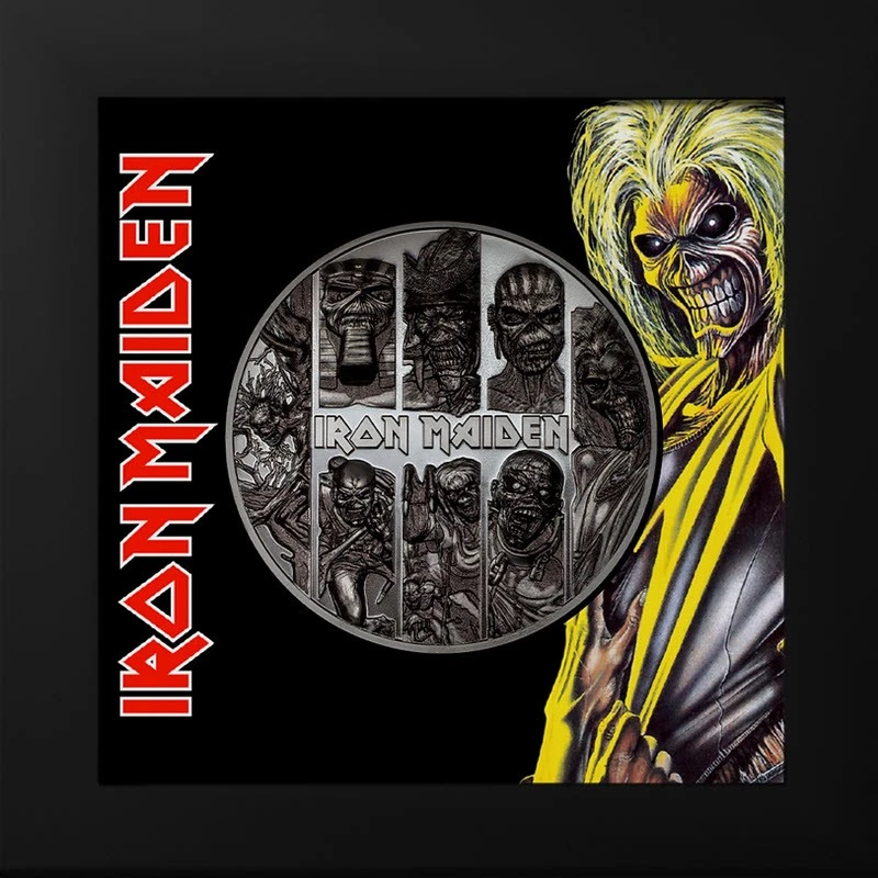 Iles Cook : pièce d'argent IRON MAIDEN Eddie 2024 Black Belle Épreuve 3 once Pièces de collection