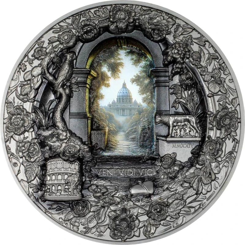 Îles Cook : pièce en argent Roma Monumental View 2024 Black Belle Épreuve 3 Once Pièces de collection