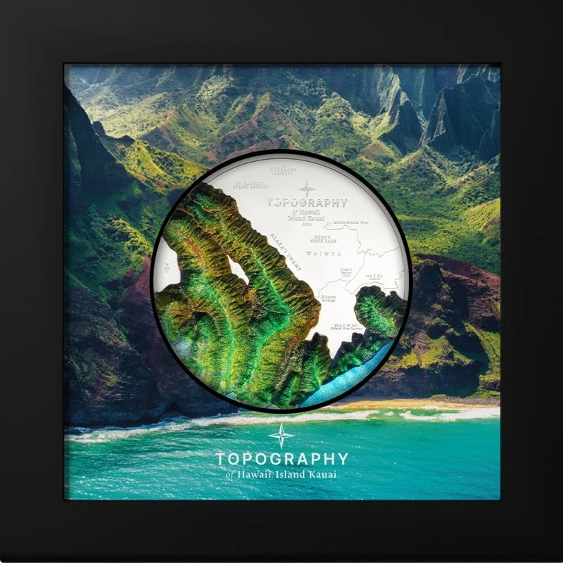 Iles Cook : pièce d'argent Hawaii 2024 Belle Épreuve colorée ultra haut relief 5 Once Pièces de collection