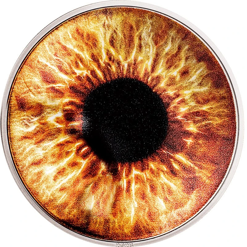 Palau : pièce en argent Hazel Brown 2023 Belle Épreuve colorée 1 once Pièces de collection