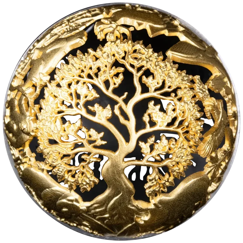 Pièce en argent Samoa Nature et technologie 2025 dorée 2 Once Pièces de collection