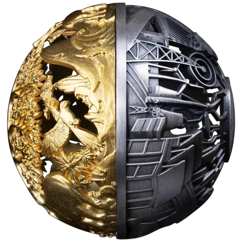 Pièce en argent Samoa Nature et technologie 2025 dorée 2 Once Pièces de collection