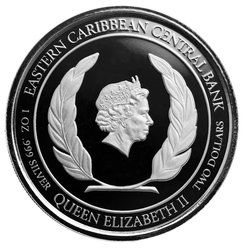 Sainte-Lucie Pièce d'argent Couple romantique 2022 Belle Épreuve colorée 1 once Pièces de collection