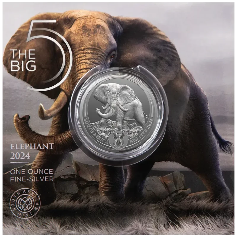 Afrique du Sud Pièce d'argent Éléphant 2024 1 once Pièces de collection