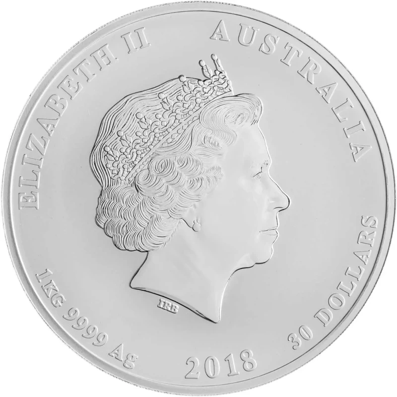 Australie Pièce d'argent Lunar II Année du chien 2018 1000 g Pièces d'investissement