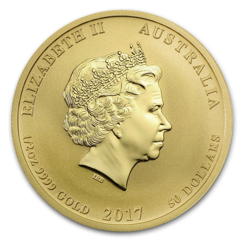 Australie Pièce d'or Lunaire II Année du Coq 2017 1/2 once Pièces de collection