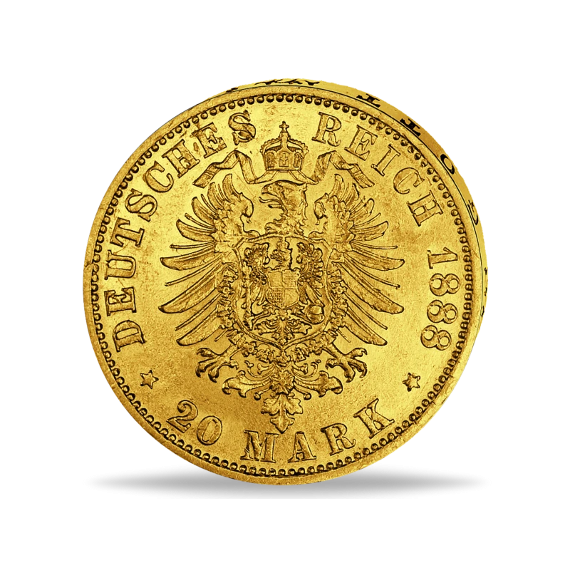 Empire allemand Pièce d'or 20 Mark Wilhelm I Pièces de collection