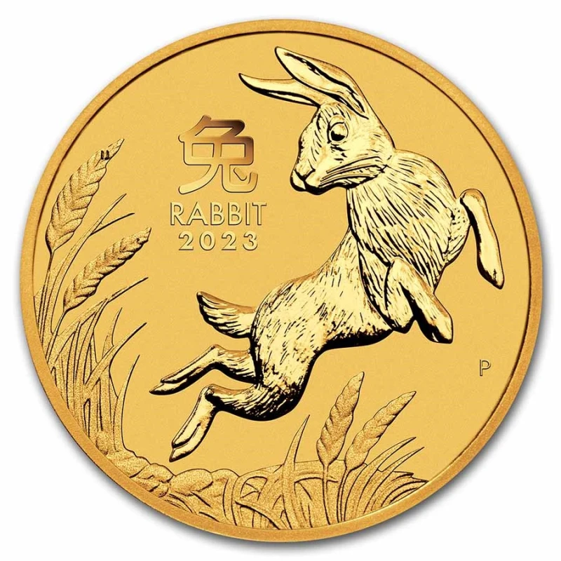 Australie Pièce d'Or Lunaire III Année du Lapin 2023 1/2 once Pièces de collection