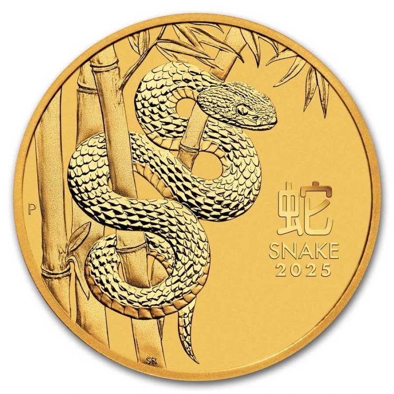 Australie Pièce d'or Lunaire III Année du serpent 2025 1 once Pièces de collection