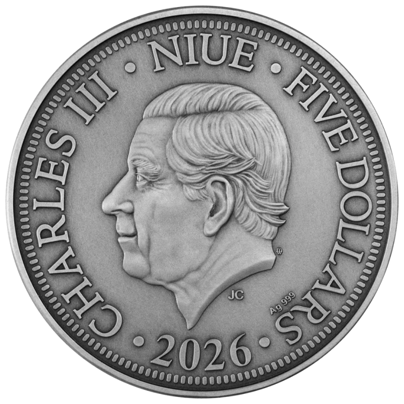 Niue Silver Coin Compass Rose 2026 Gold Plated Colored 2 oz Collectible coins