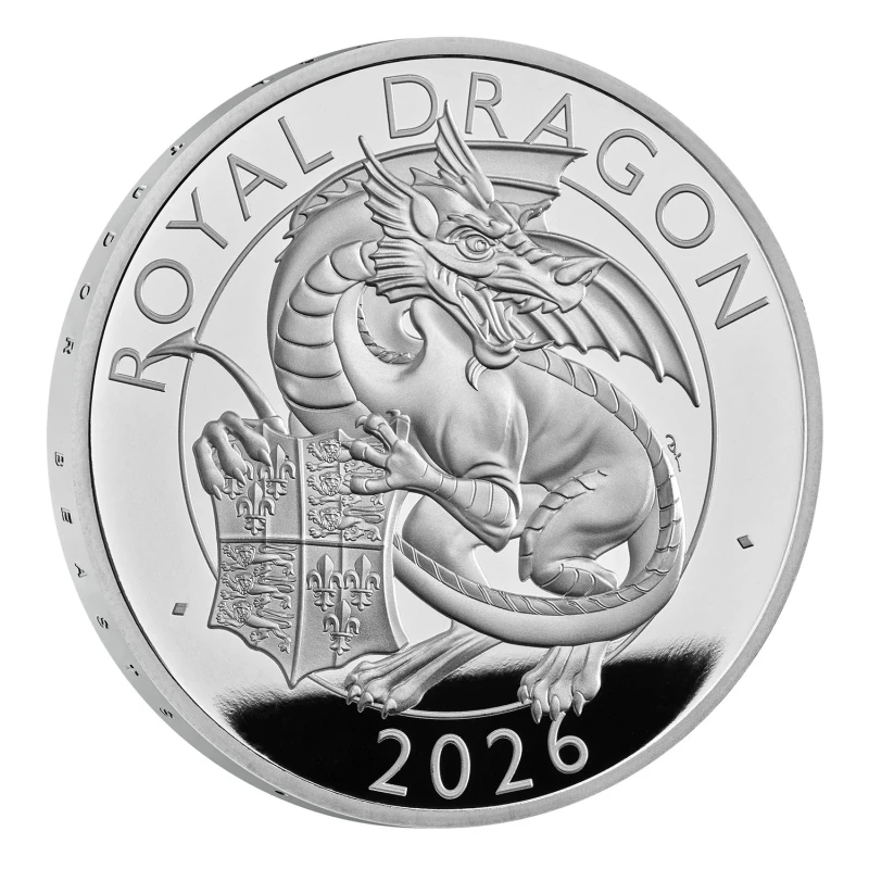 Royaume-Uni Pièce d'argent Royal Dragon 2026 Belle Épreuve 1 once Pièces de collection