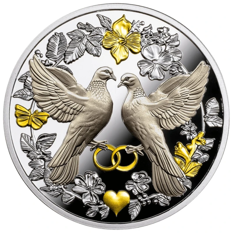Cameroun Pièce d'argent Wedding Doves 2026 Belle Épreuve 17,5 g Pièces de collection