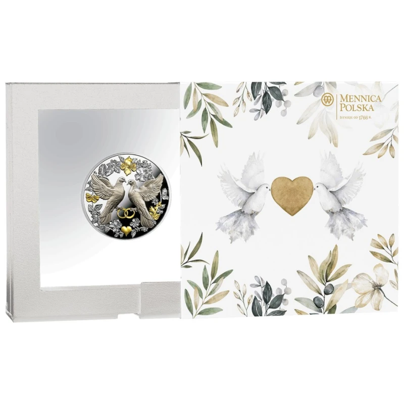 Cameroun Pièce d'argent Wedding Doves 2026 Belle Épreuve 17,5 g Pièces de collection