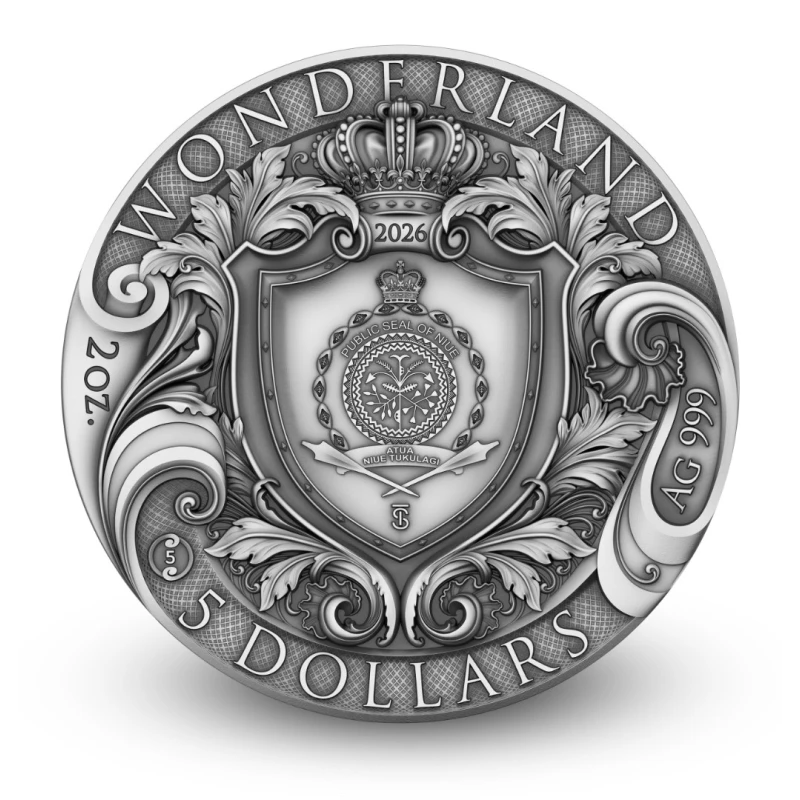 Niue Pièce en argent Wonderland 2026 2 once Pièces de collection