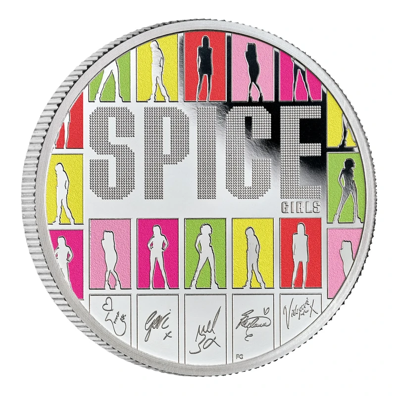 Royaume-Uni Pièce d'argent Spice Girls 2026 Belle Épreuve colorée 1 once Pièces de collection