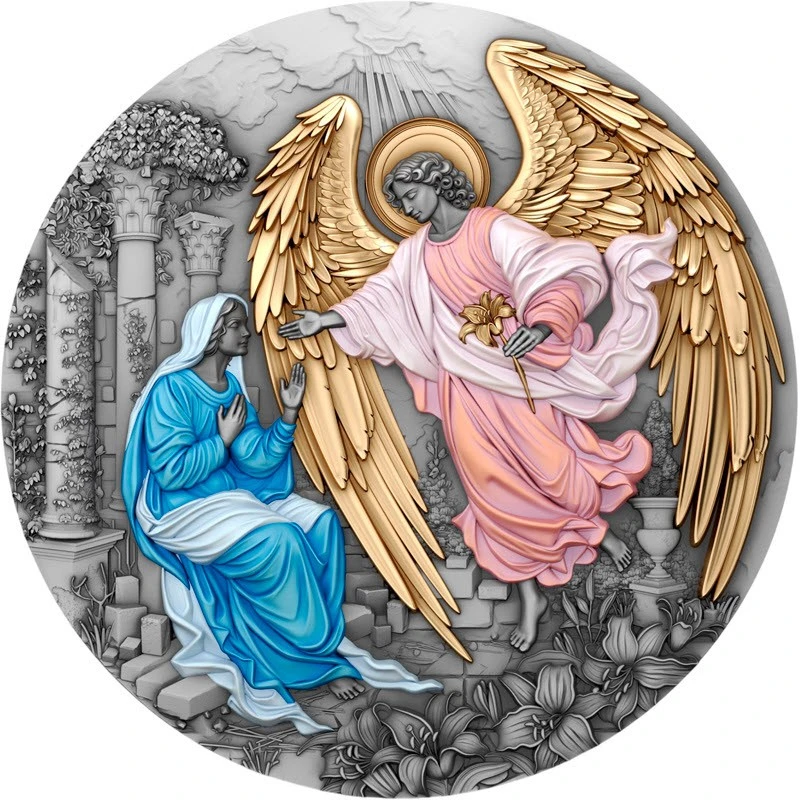 Niue Pièce en argent Archange Gabriel 2025 doré 2 once Pièces de collection