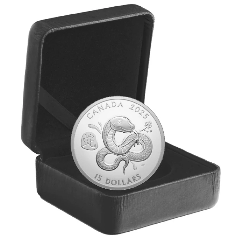 Pièce d'argent Canada Année du serpent 2025 Belle Épreuve 1 once Pièces de collection