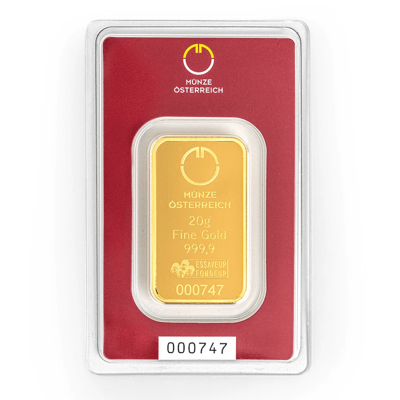 Austrian Mint 20 g gold bar (0.9999) Investment bullion