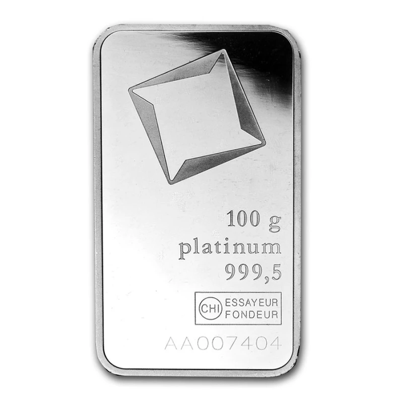 Barre de platine 100 g (0.9995) Lingots d'investissement